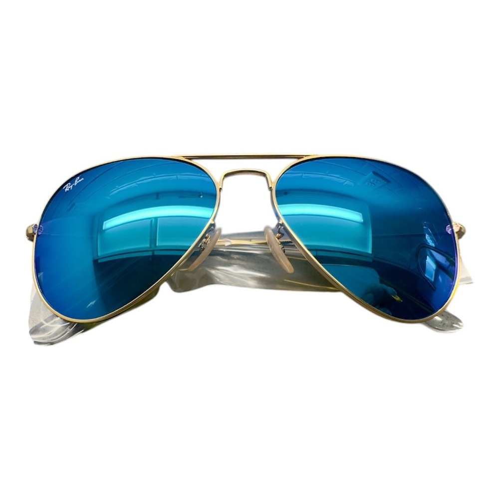 Ray-Ban Aviator Sunglasses - Gold Frame with Blue Lenses - Picture 2 of 3